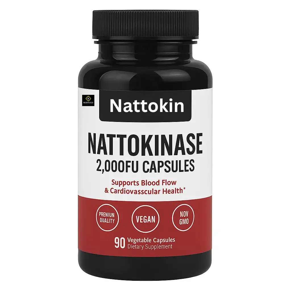 Nattokin™ Nattokinase Capsules 2,000 FU | Natural Blood Thinner for Heart Health, Stroke & Clot Prevention – 90 Veg Capsules